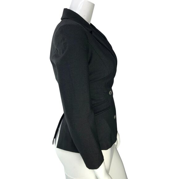 State Of Claude Montana Blazer Womens 12 Black Double Breasted Wool Blend Jacket - Picture 10 of 16